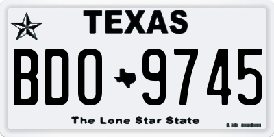 TX license plate BDO9745