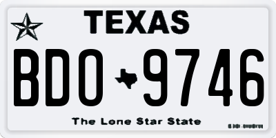 TX license plate BDO9746