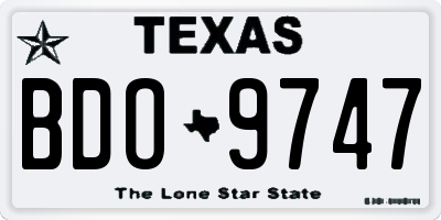 TX license plate BDO9747