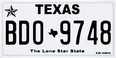 TX license plate BDO9748
