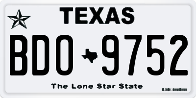 TX license plate BDO9752