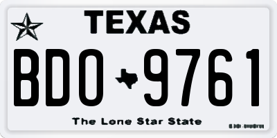 TX license plate BDO9761