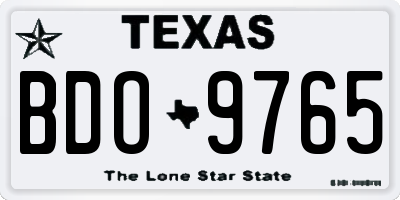 TX license plate BDO9765