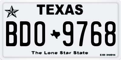 TX license plate BDO9768