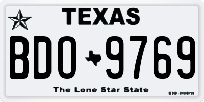 TX license plate BDO9769