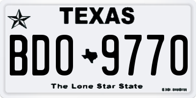 TX license plate BDO9770