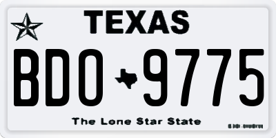 TX license plate BDO9775