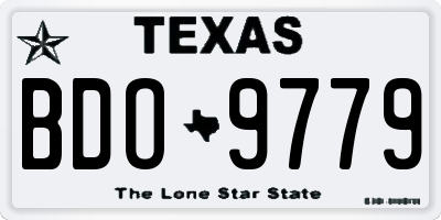 TX license plate BDO9779