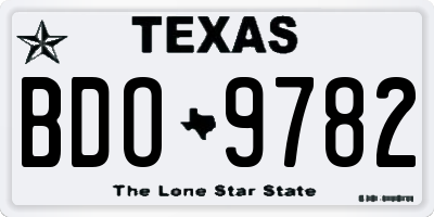 TX license plate BDO9782