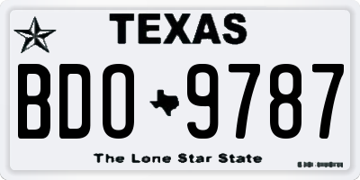 TX license plate BDO9787
