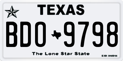TX license plate BDO9798