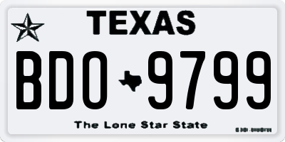 TX license plate BDO9799