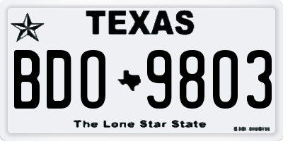TX license plate BDO9803