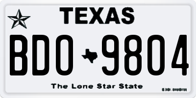 TX license plate BDO9804