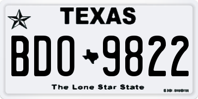 TX license plate BDO9822