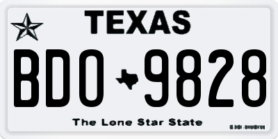 TX license plate BDO9828