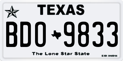 TX license plate BDO9833