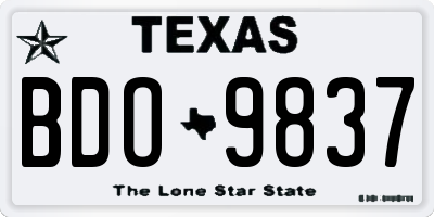 TX license plate BDO9837
