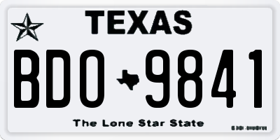 TX license plate BDO9841