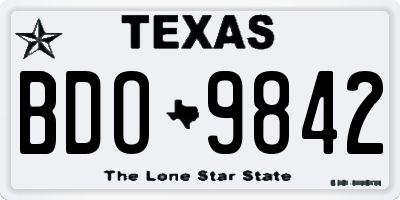 TX license plate BDO9842