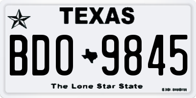 TX license plate BDO9845