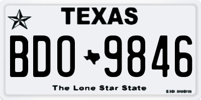 TX license plate BDO9846