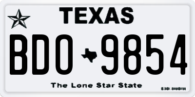 TX license plate BDO9854