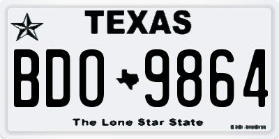 TX license plate BDO9864