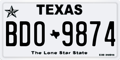 TX license plate BDO9874