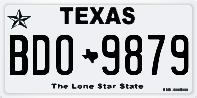 TX license plate BDO9879