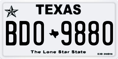 TX license plate BDO9880