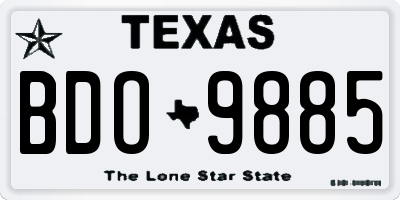 TX license plate BDO9885