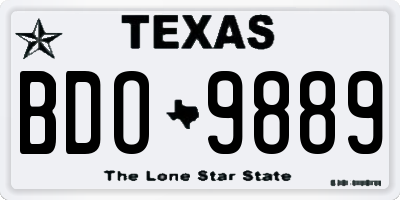 TX license plate BDO9889
