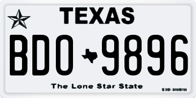 TX license plate BDO9896