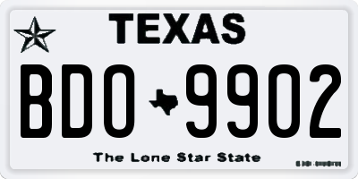 TX license plate BDO9902