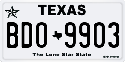 TX license plate BDO9903