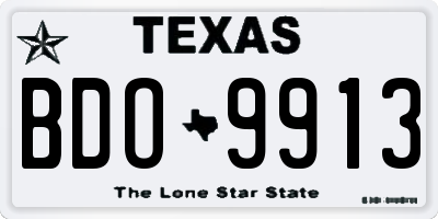 TX license plate BDO9913