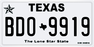 TX license plate BDO9919