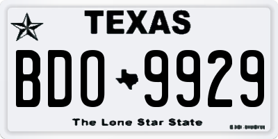 TX license plate BDO9929