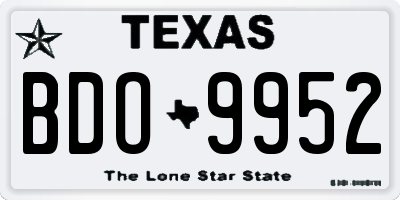 TX license plate BDO9952