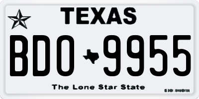 TX license plate BDO9955