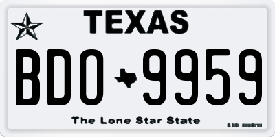 TX license plate BDO9959