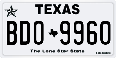 TX license plate BDO9960