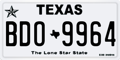 TX license plate BDO9964