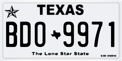 TX license plate BDO9971