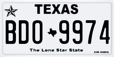 TX license plate BDO9974