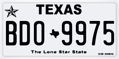TX license plate BDO9975