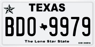 TX license plate BDO9979