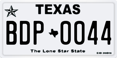 TX license plate BDP0044