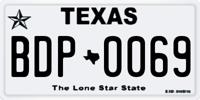 TX license plate BDP0069
